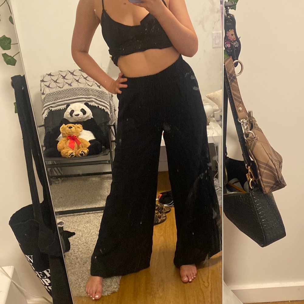 Final Touch black wide leg pants